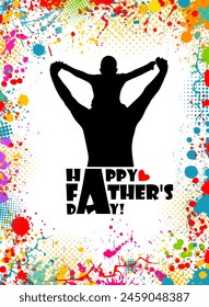 Happy Father's Day card. hand drawing. Not AI, Vector illustration.