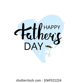 Happy Father's Day card. Handwritten lettering. Fathers day banner. Vector Illustration.