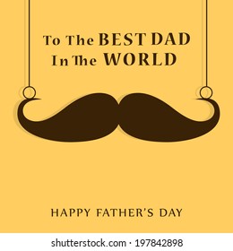 Happy fathers day card with hanging mustache.Eos10