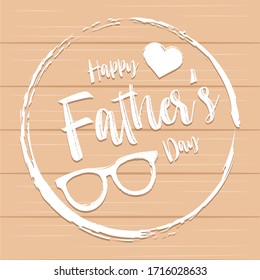 Happy fathers day card. Heart and glasses - Vector