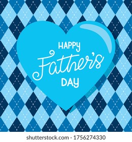 happy fathers day card with heart decoration vector illustration design