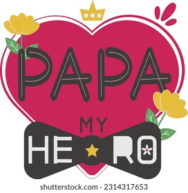 Happy Father's Day Card Heart Flat  Symbol Sticker Illustration 