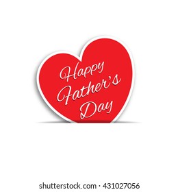 Happy father's day card with heart. Festive background.