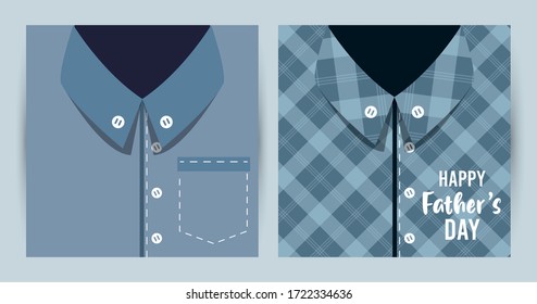 happy fathers day card with male shirts vector illustration design