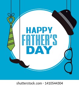 happy fathers day card. Men's accessories and space for text