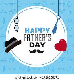 happy fathers day card. Men's accessories and space for text