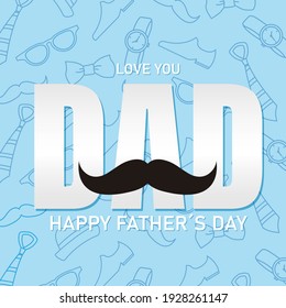 happy fathers day card. Men's accessories and space for text