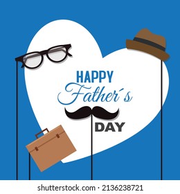 happy fathers day card. Men's accessories and space for text	
