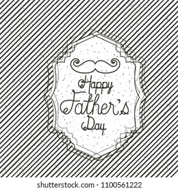 happy fathers day card with mustache