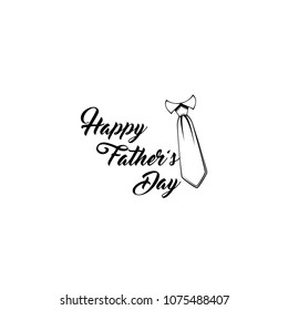 Happy fathers day card. Necktie, Tie. Happy Fathers day lettering. Dad greeting. Vector illustration