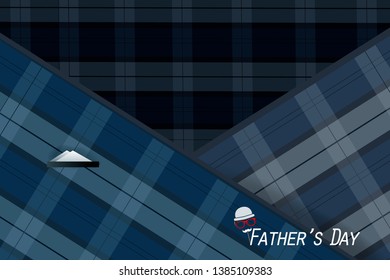 Happy Father's Day card with necktie, white shirt on blue 
background. Greetings and presents for Father's Day.Vector illustration Greeting card template.
