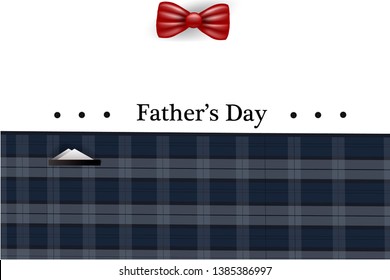 Happy Father's Day card with necktie, white shirt on blue 
background. Greetings and presents for Father's Day.Vector illustration Greeting card template.

