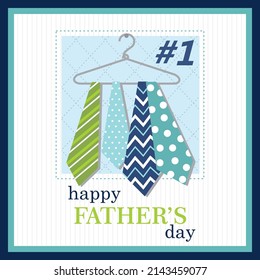 Happy father's day card with neckties