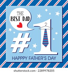 Happy father's day card with number and text