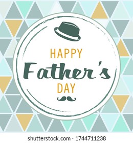 Happy father's day card on a colorful background with triangles