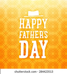 Happy Father's Day Card with Orange Background with Pattern. Retro Style Design