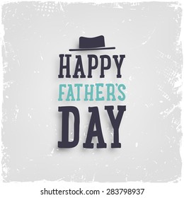 Happy Father's Day Card with Paper Background. Retro Style Design.