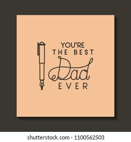 happy fathers day card with pen