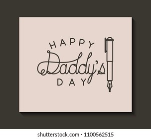 happy fathers day card with pen