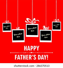 Happy Father's Day card. Photo frame. Vector Illustration