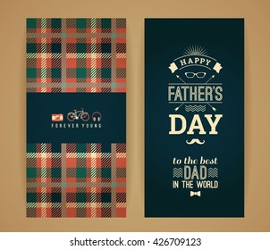 Happy Father's Day Card In Retro Style. Vector illustration.