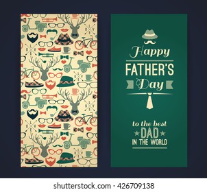 Happy Father's Day Card In Retro Style. Vector illustration.