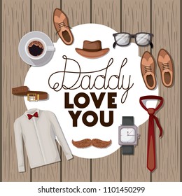 happy fathers day card with set accessories