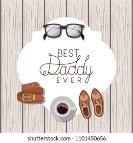 happy fathers day card with set accessories