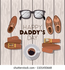 happy fathers day card with set accessories