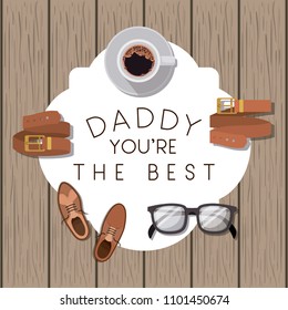 happy fathers day card with set accessories