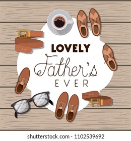 happy fathers day card with set accessories