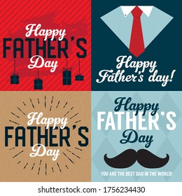 Happy Fathers day card set