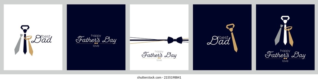 Happy Father's Day card set. Modern minimal design.
