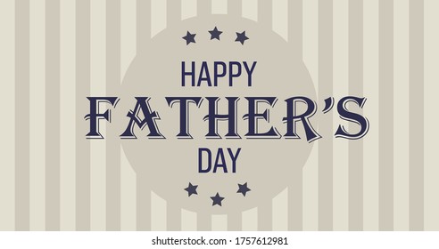 Happy Father's Day Card with Tan Striped Background