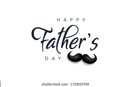 Happy Father's Day card template with mustache. Vector illustration background for sale, promotion, shopping, web, social media.