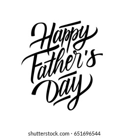 Happy Father's Day card template. Hand drawn lettering. Calligraphic element for your design. Vector illustration.