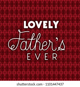 happy fathers day card with textile background