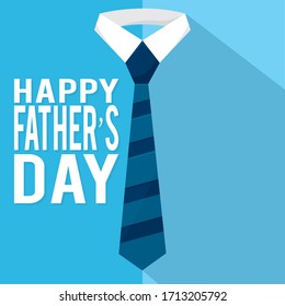 Happy fathers day card. Tie on a shirt collar - Vector