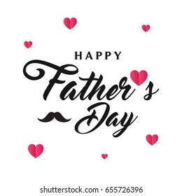 Happy Father's day card with tiny hearts, Vector Illustration.