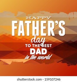 Happy fathers day card. Triangle hipster background