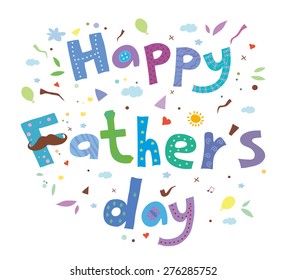 Happy father's day card. type font.