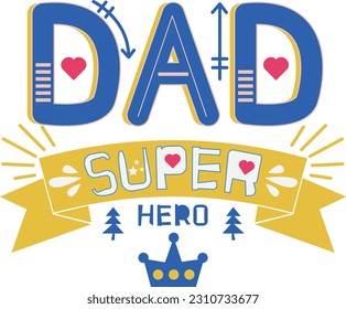 Happy Father's Day Card Typeface Vector Symbol Sticker Art