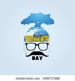 Happy father's day card Vector illustration. Happy fathers day handwritten lettering. Vector calligraphy with Old Tree texture on background.