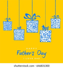 Happy Father's Day card. Vector Illustration