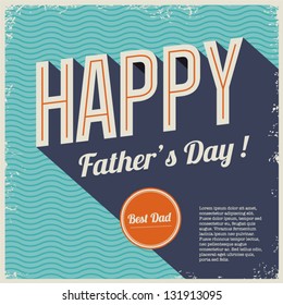 Happy fathers day card vintage retro type font