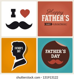 Happy fathers day card vintage retro type font