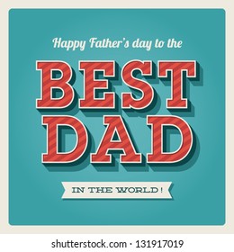 Happy Fathers Day Card Vintage Retro Type Font