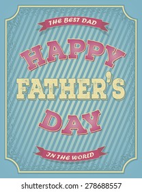 Happy fathers day card vintage retro type font
