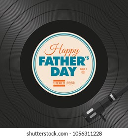 Happy fathers day card. Vinyl illustration background, vector design editable.