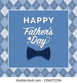 Happy Father's day card with wishes and polka dot bow tie